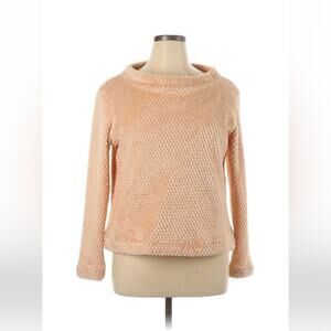 Dudley Stephens peach boat neck fleece sweater, size xl